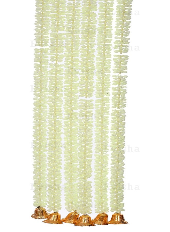 Evisha 3 Pcs Artificial mogra with Bells Door Hanging Toran Bandhanwar for Diwali Decoration, 5.5 Ft Long, Perfect for Home Decor, Festival Decorations, Indian Traditional Doorway Hanging - Image 4